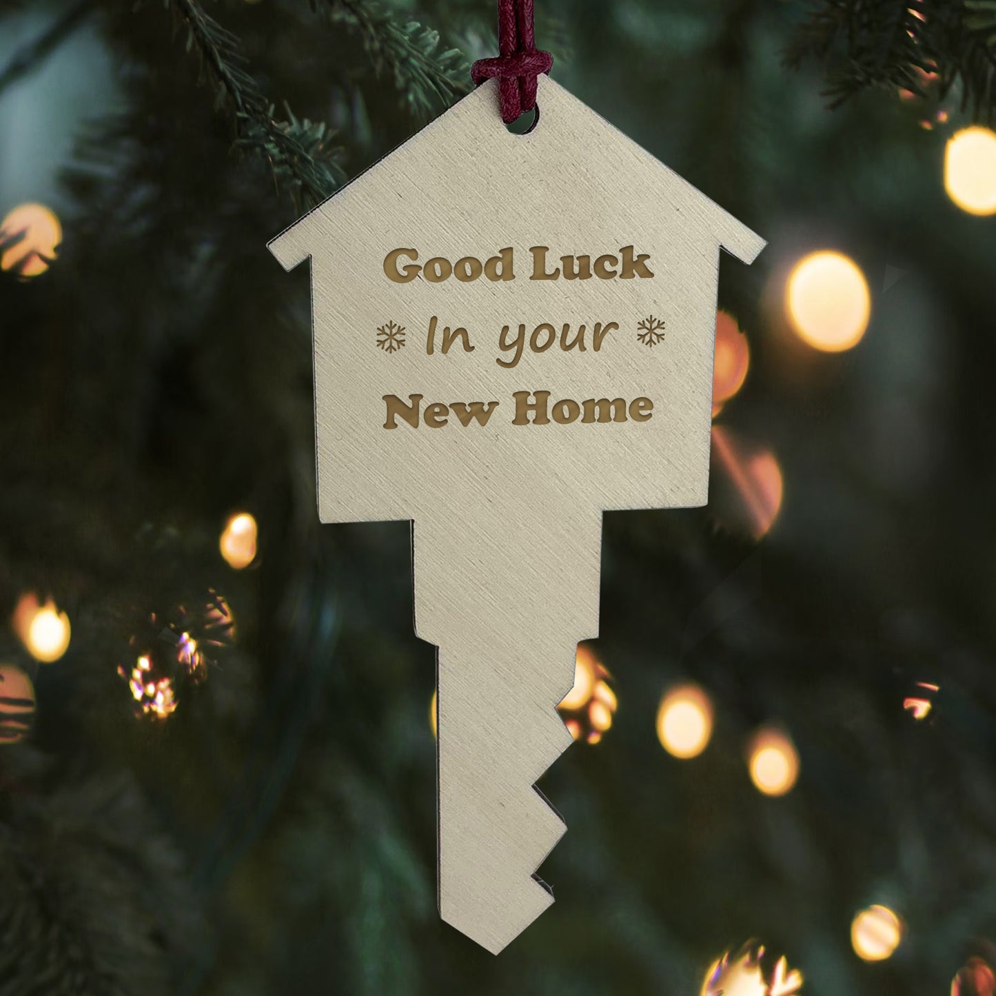New Home Good Luck Gifts For Couples Friends Fmaily Wood Bauble