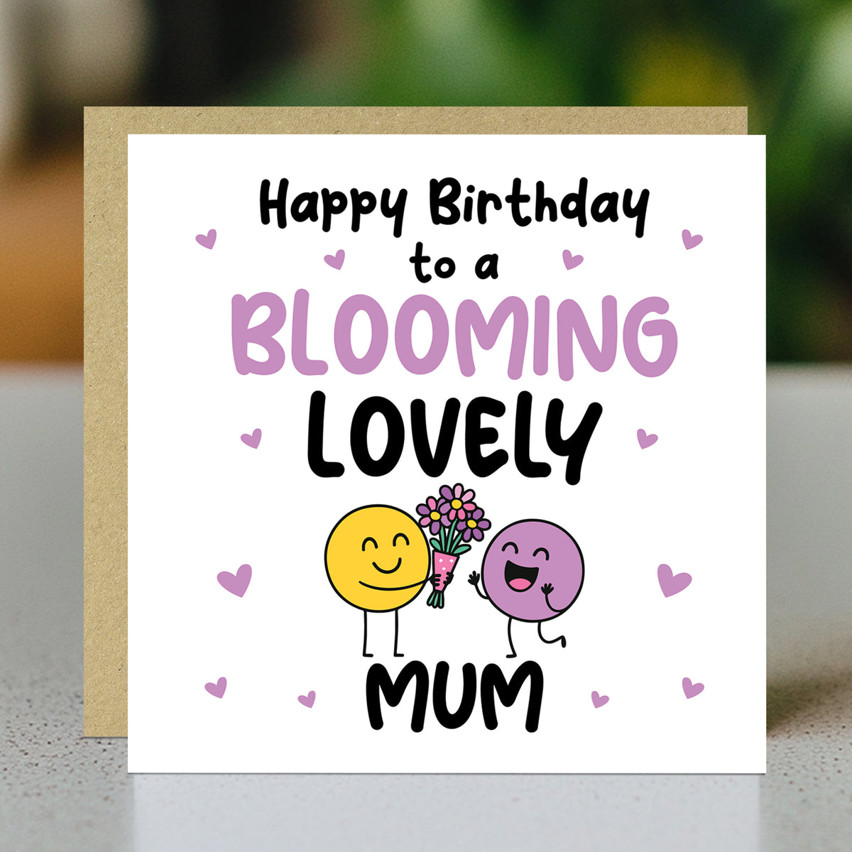 Happy Birthday Card For Mum Blooming Lovely Mum Kraft Envelope