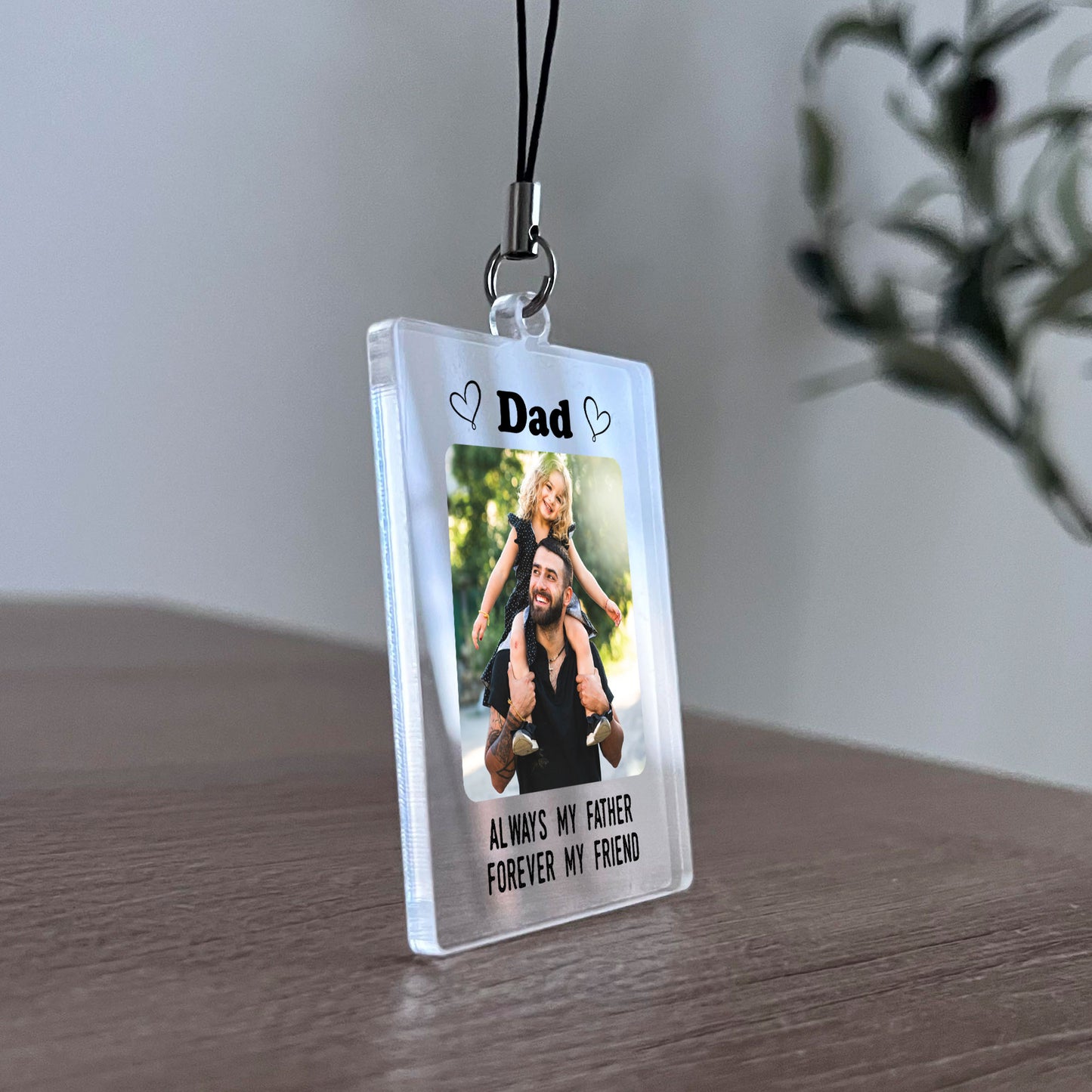 Personalised Dad Keyring Photo Gift Dad Keychain Birthday Gifts