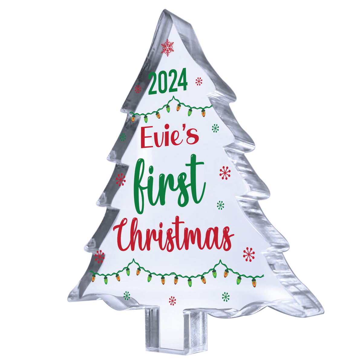 Personalised Babys 1st Christmas Ornament Acrylic Tree Plaque