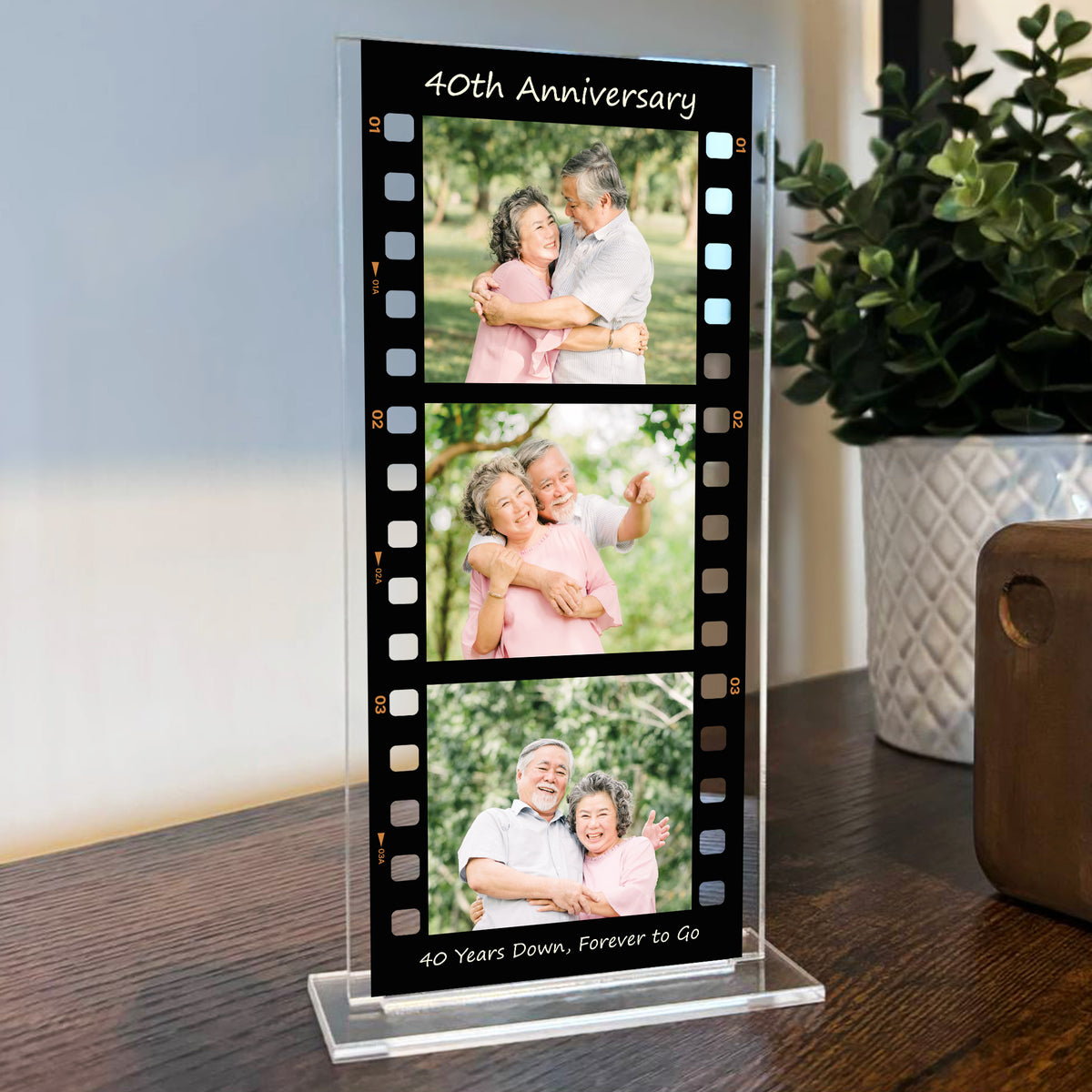 Gift For 40th Anniversary Personalised Photo Collage Plaque