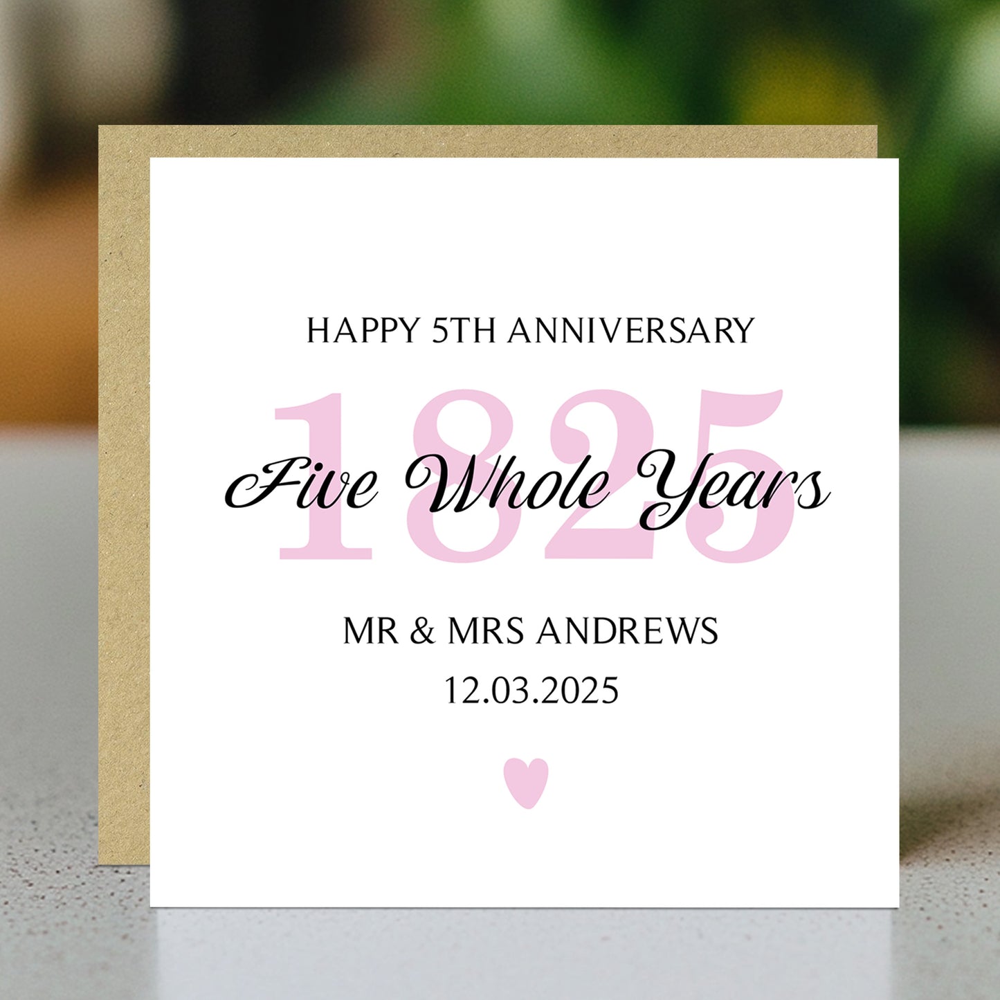 Personalised 5th Wedding Anniversary Card For Husband Wife