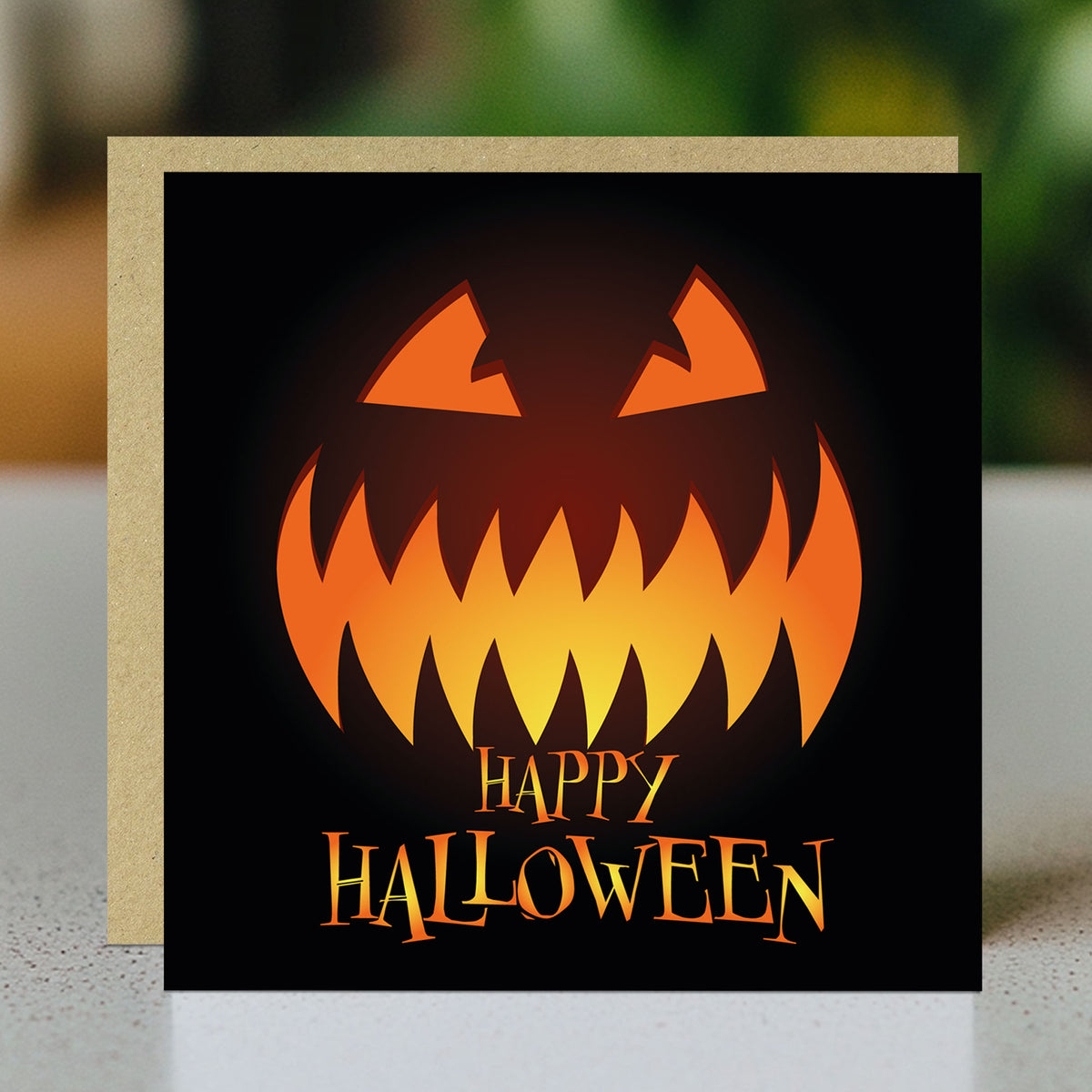 Happy Halloween Card With Pumpkin Halloween Card With Envelope