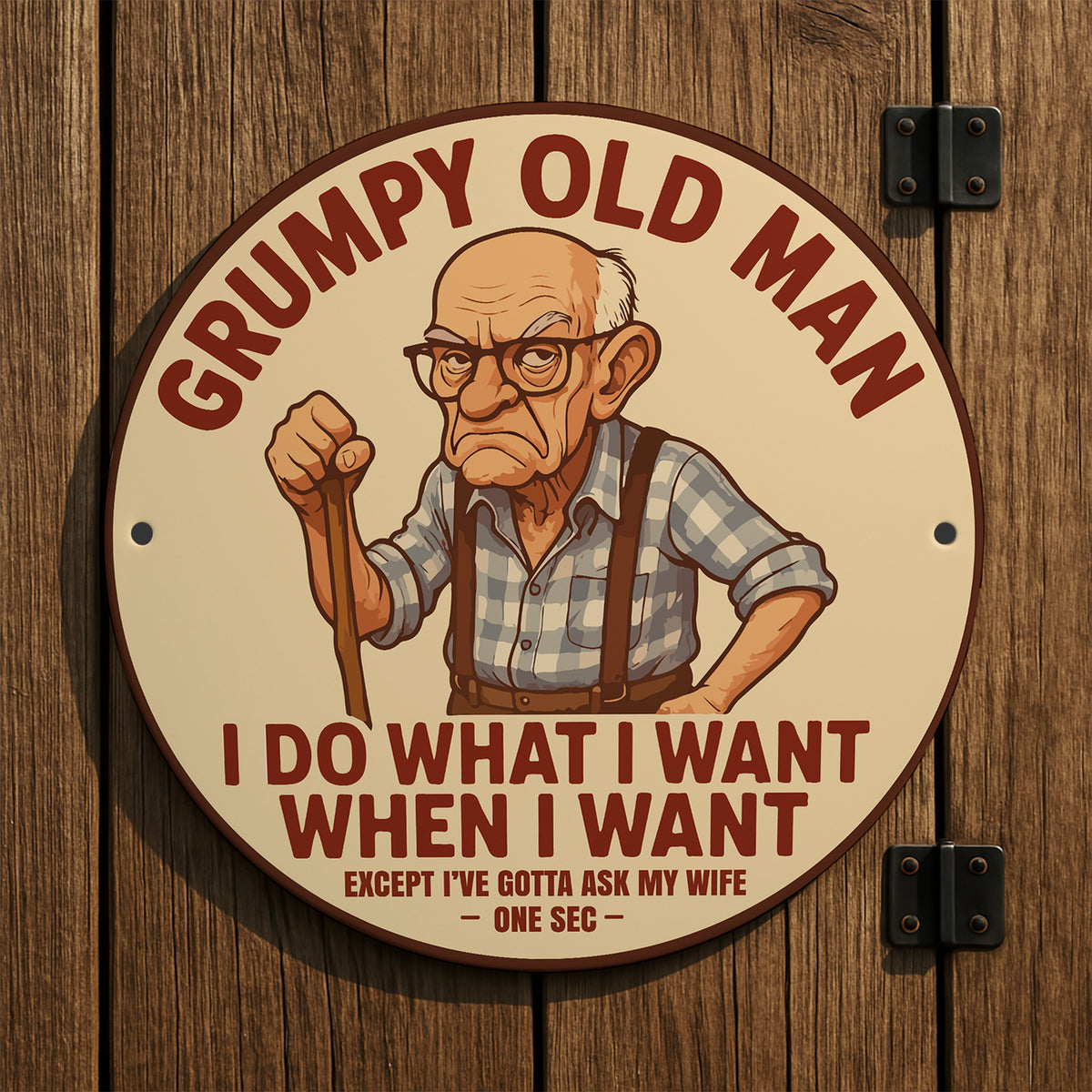 Grumpy Old Man Sign For Dad Grandad Fathers Day Garage Workshop