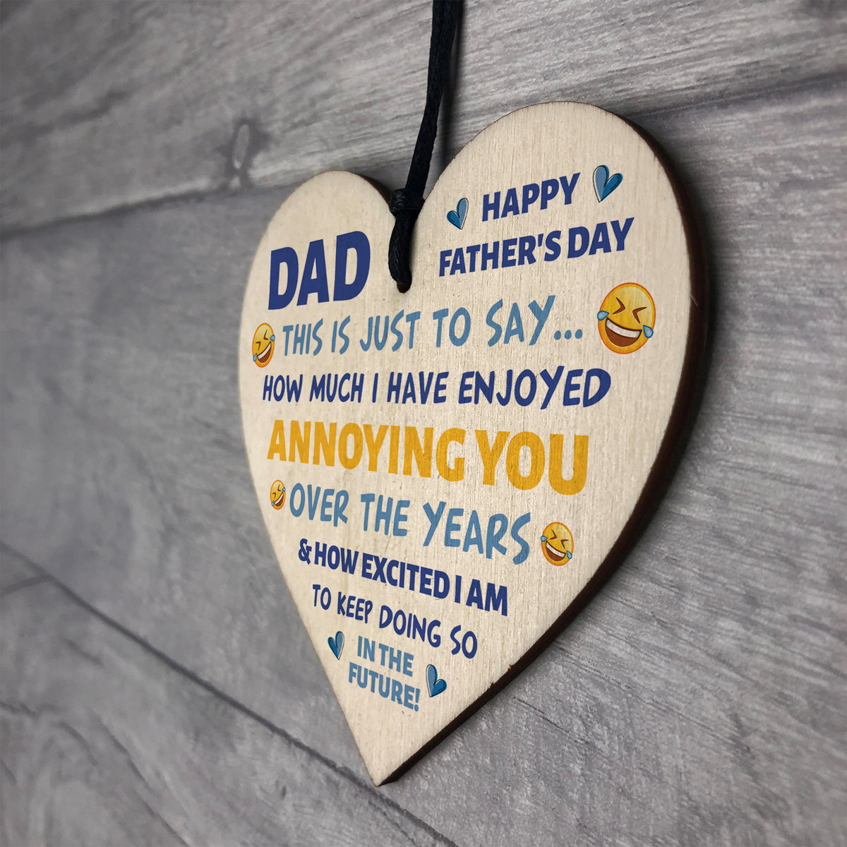 Dad Wooden Heart Plaque Gifts for Dad Funny Fathers Day Dad Gift