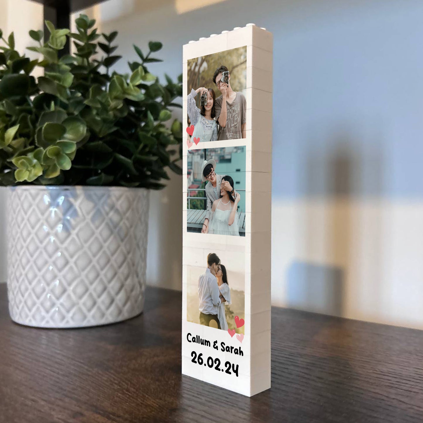 Personalised Building Block With Photos Gift For Couple