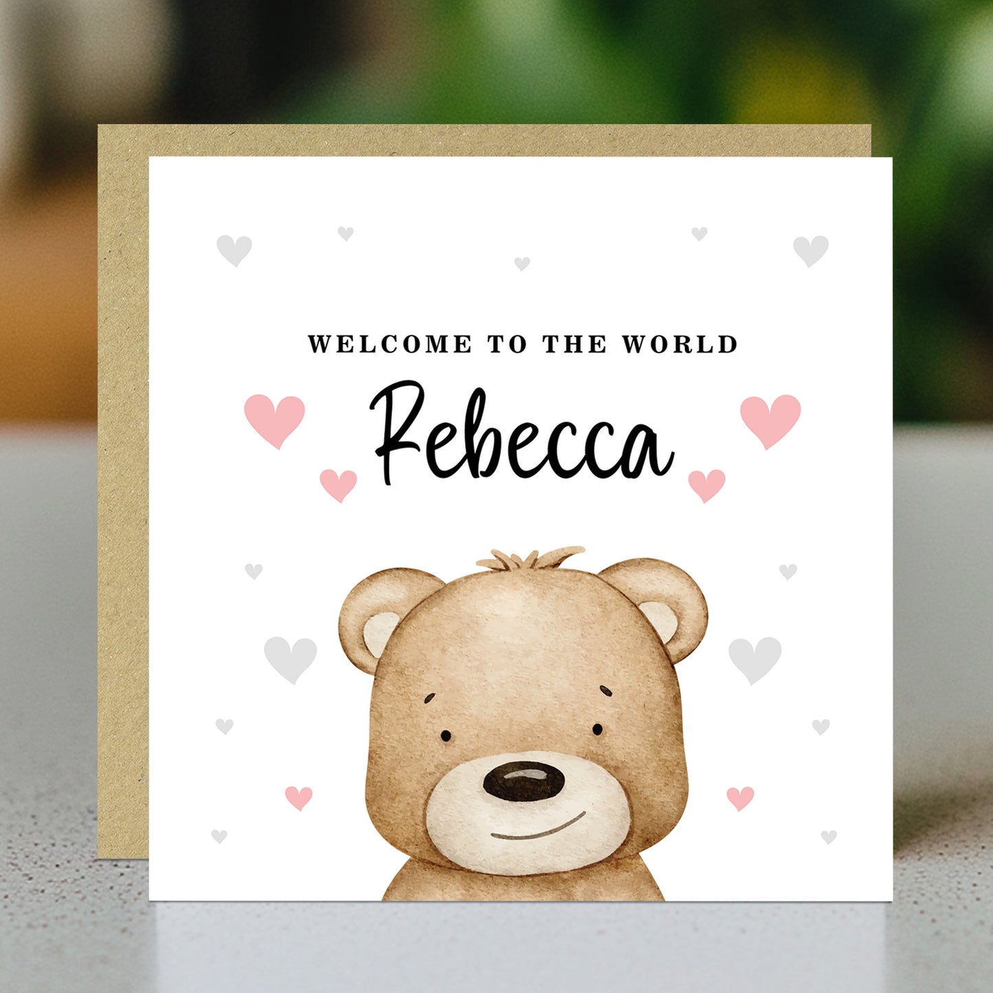 Welcome To The World Baby Girl Card Personalised New Parent Card