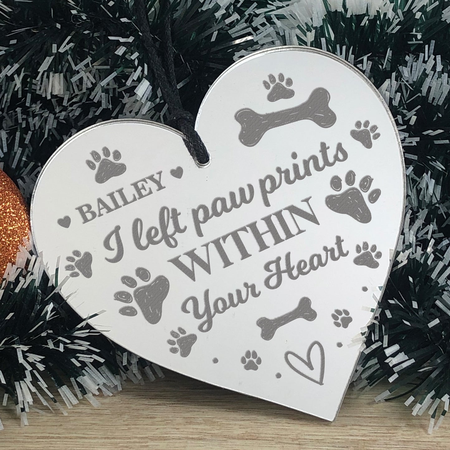 Memorial Tree Decoration For Dog Cat Pet Personalised Heart