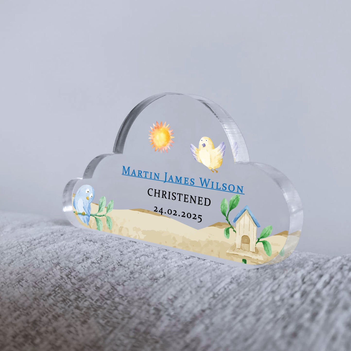 Personalised Christening Gift Cloud Baby Plaque Christening