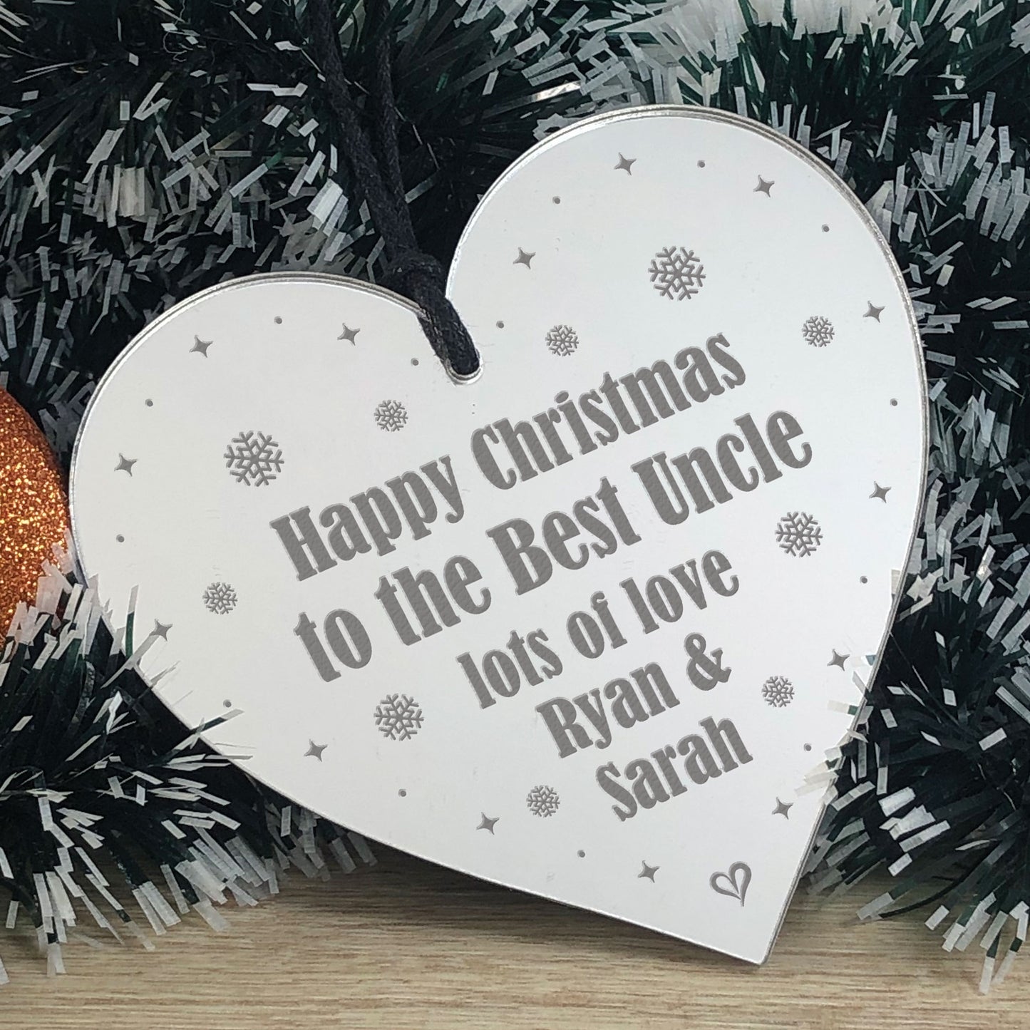 Christmas Gifts For Uncle Personalised Acrylic Heart Uncle Gifts