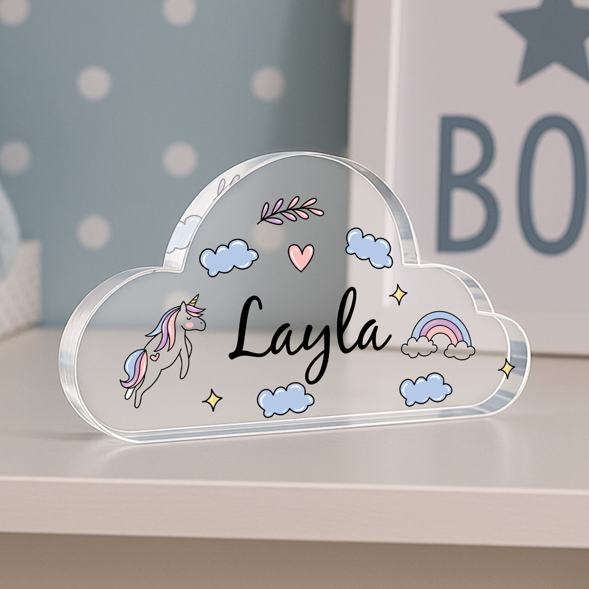 Personalised Unicorn Nursery Decor Acrylic Plaque For Daughter