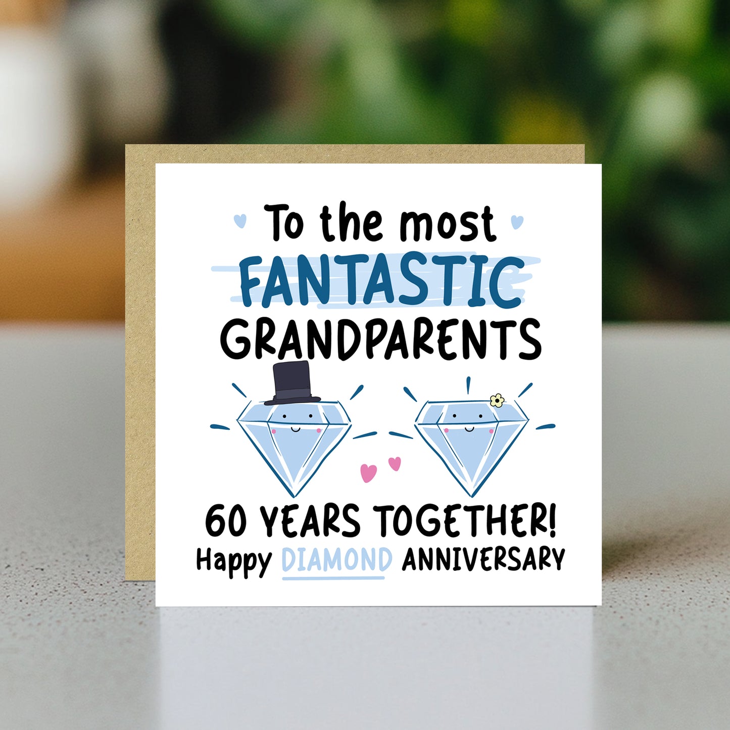 Diamond Anniversary Card for Grandparents 60th Anniversary Card