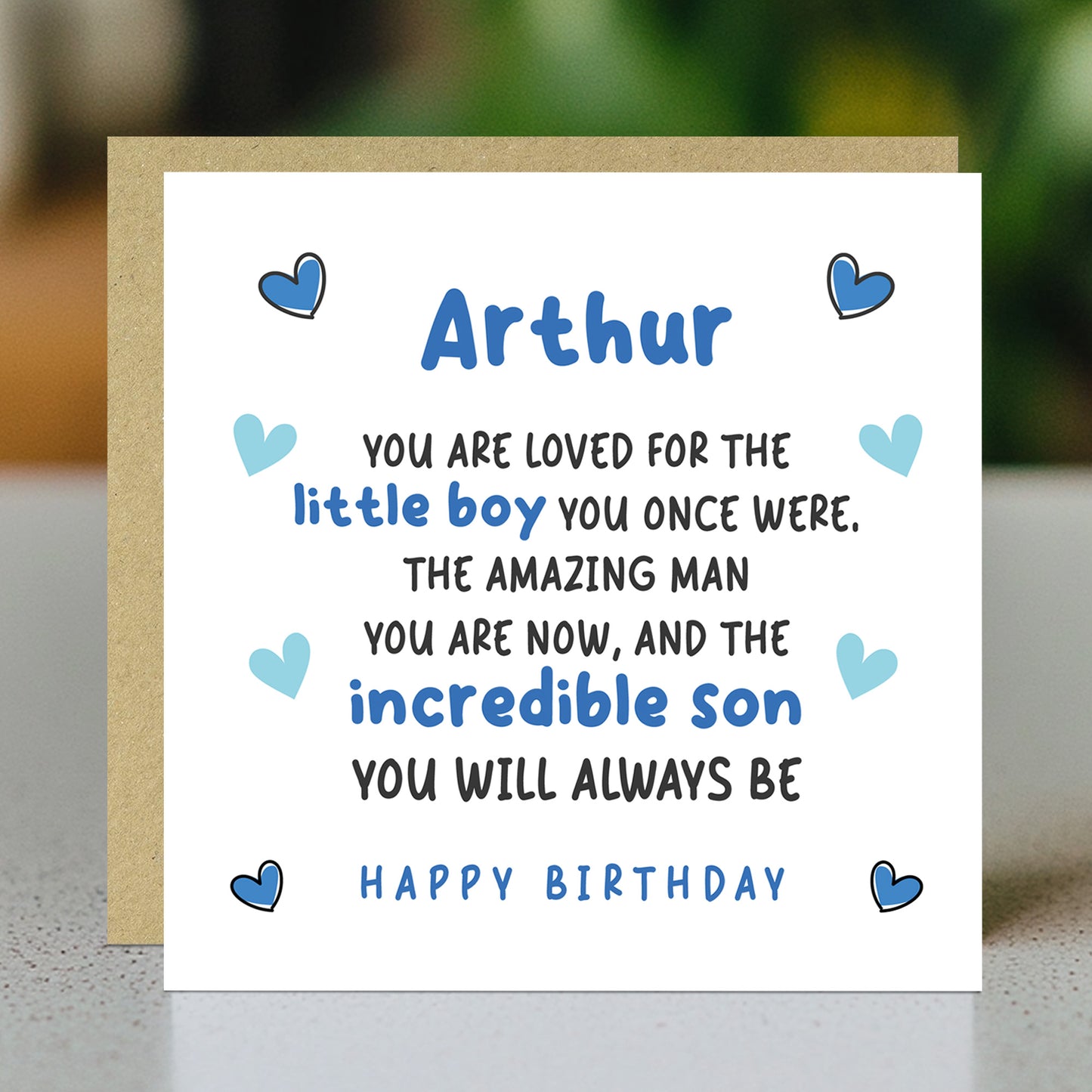 Son Birthday Card Personalised With Any Name Incredible Son Card