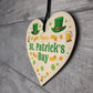 Happy St Patrick's Day-Irish Day Wood Heart Decorations