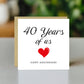 40th Anniversary Card For Husband Wife Grandparents