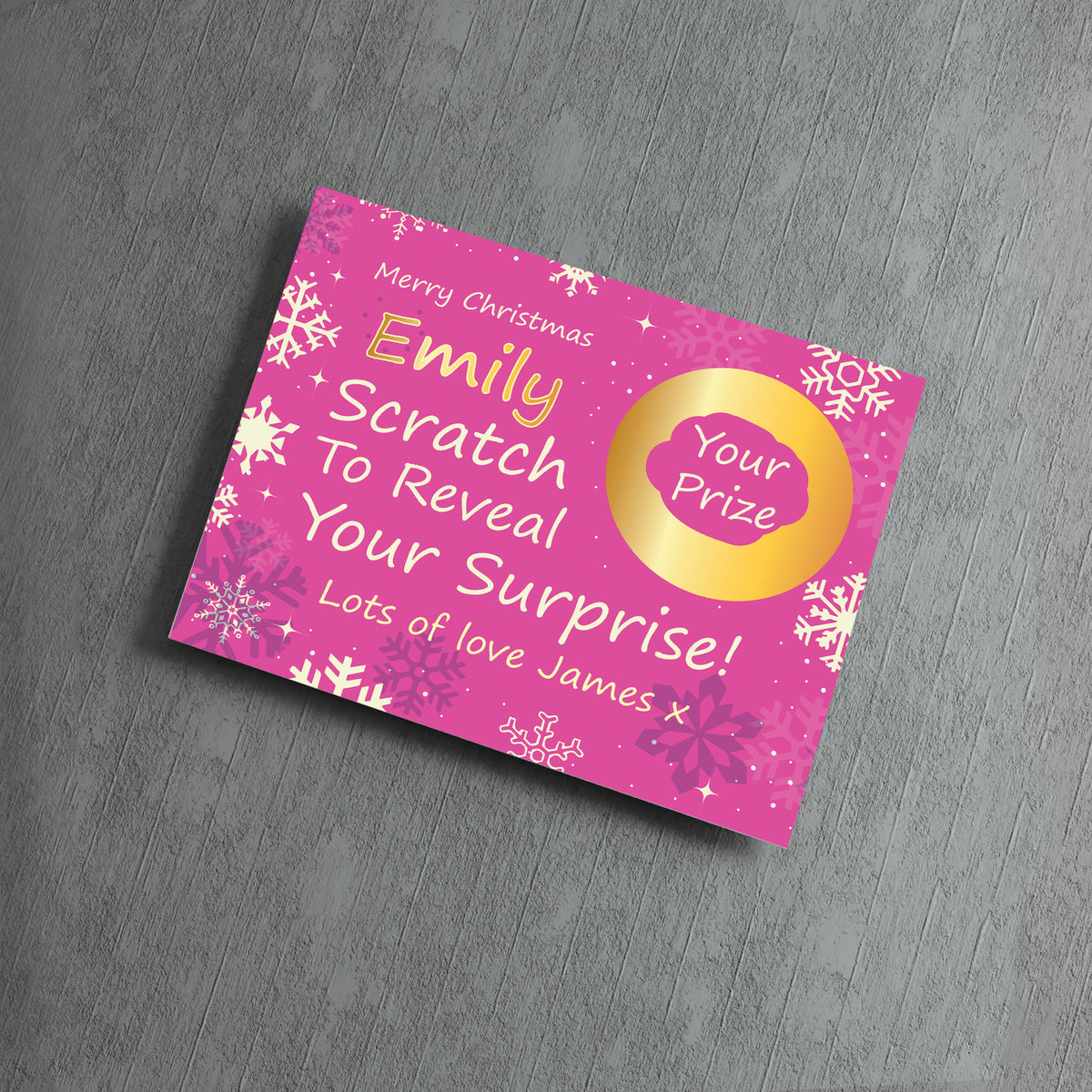 Personalised Christmas Scratch Reveal Card For Her Surprise