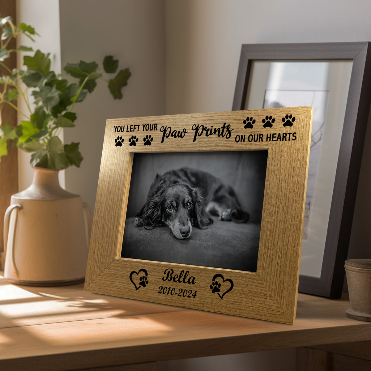 DOG MEMORIAL GIFTS Sympathy Gifts for Loss of Dog Paw Prints 7x5