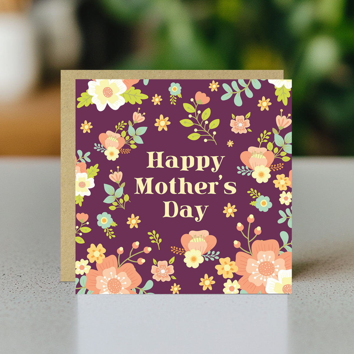 Purple Mothers Day Card For Mum Handmade Card For Mum Nanny