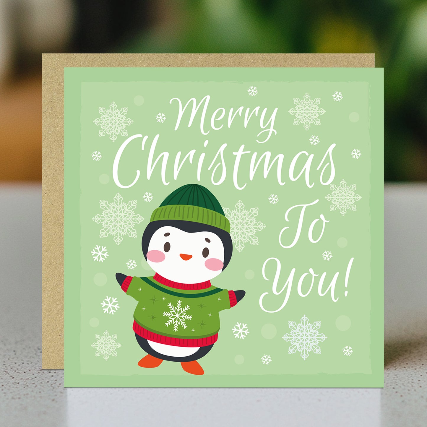Christmas Card For Children Teacher Cute Penguin Design Xmas