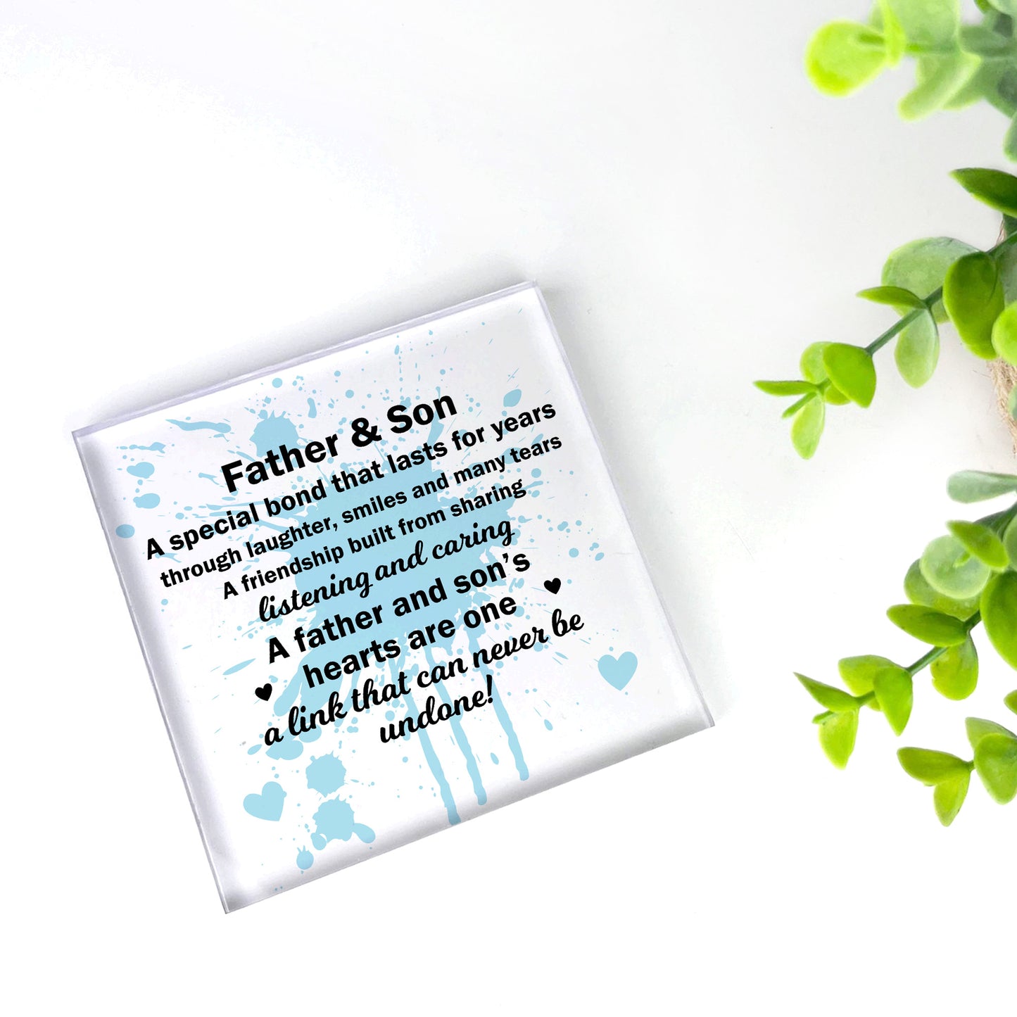 Father and Son Plaque Dad and Son Gifts Fathers Day Gift for Dad