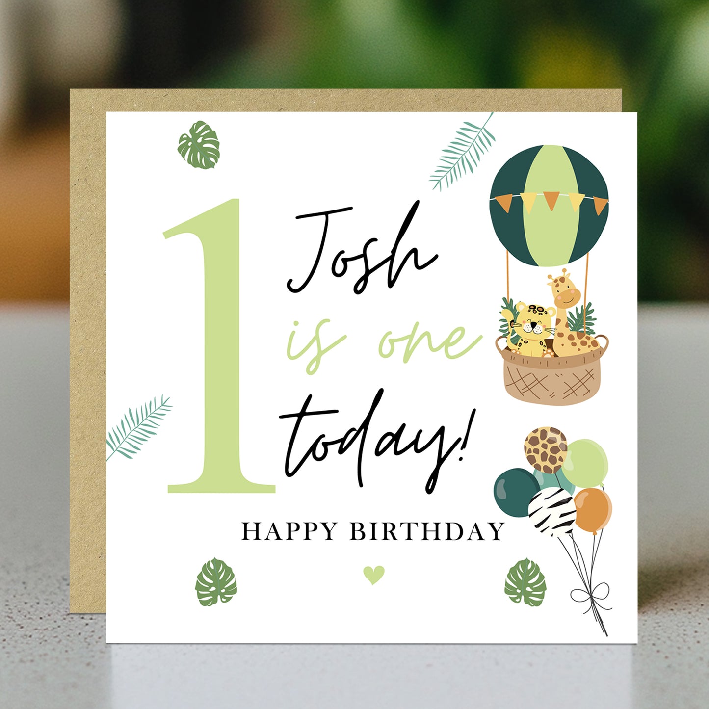 Personalised First Birthday Card For Baby Boy Son Grandson