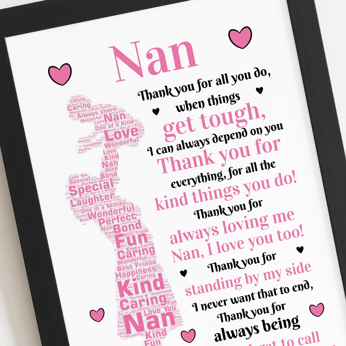 Nan POEM Gifts for Nan Mothers Day Gifts Birthday Framed Print