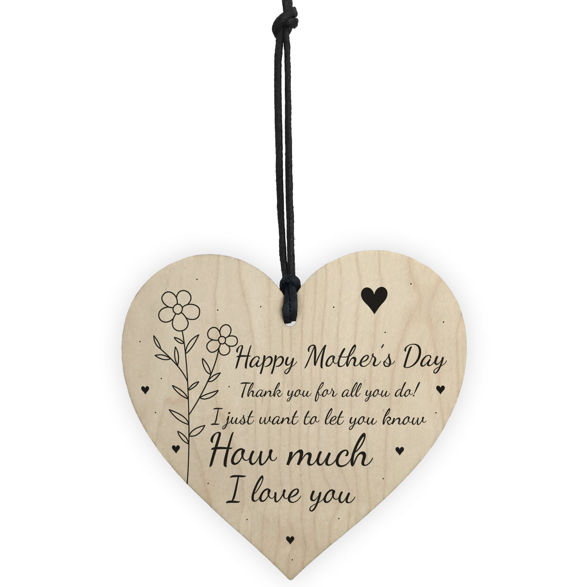 Mothers Day Card For Mum Wooden Heart and Card Set Mum Gifts