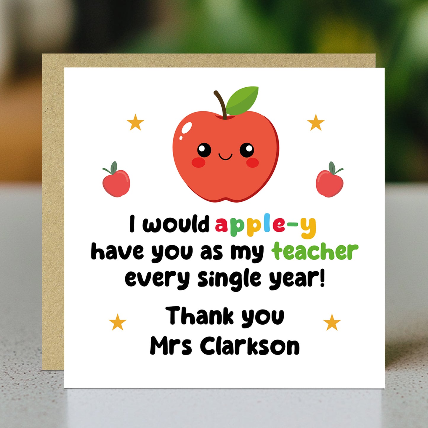 Funny Thank You Card For Teacher Appley Have You As My Teacher