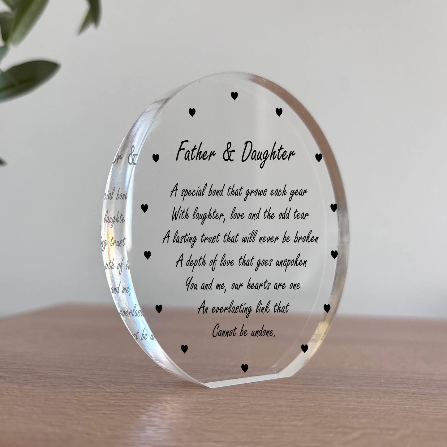 Dad and Daughter Gifts Acrylic Plaque Father And Daughter Plaque