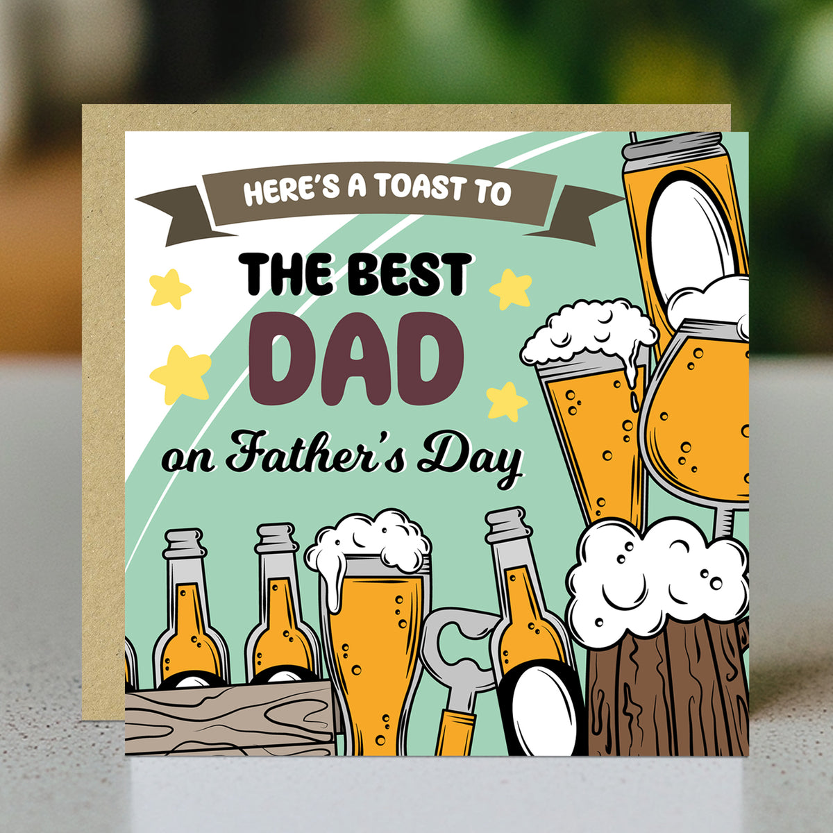 Fathers Day Best Dad Card From Daughter Son Novelty Beer Father