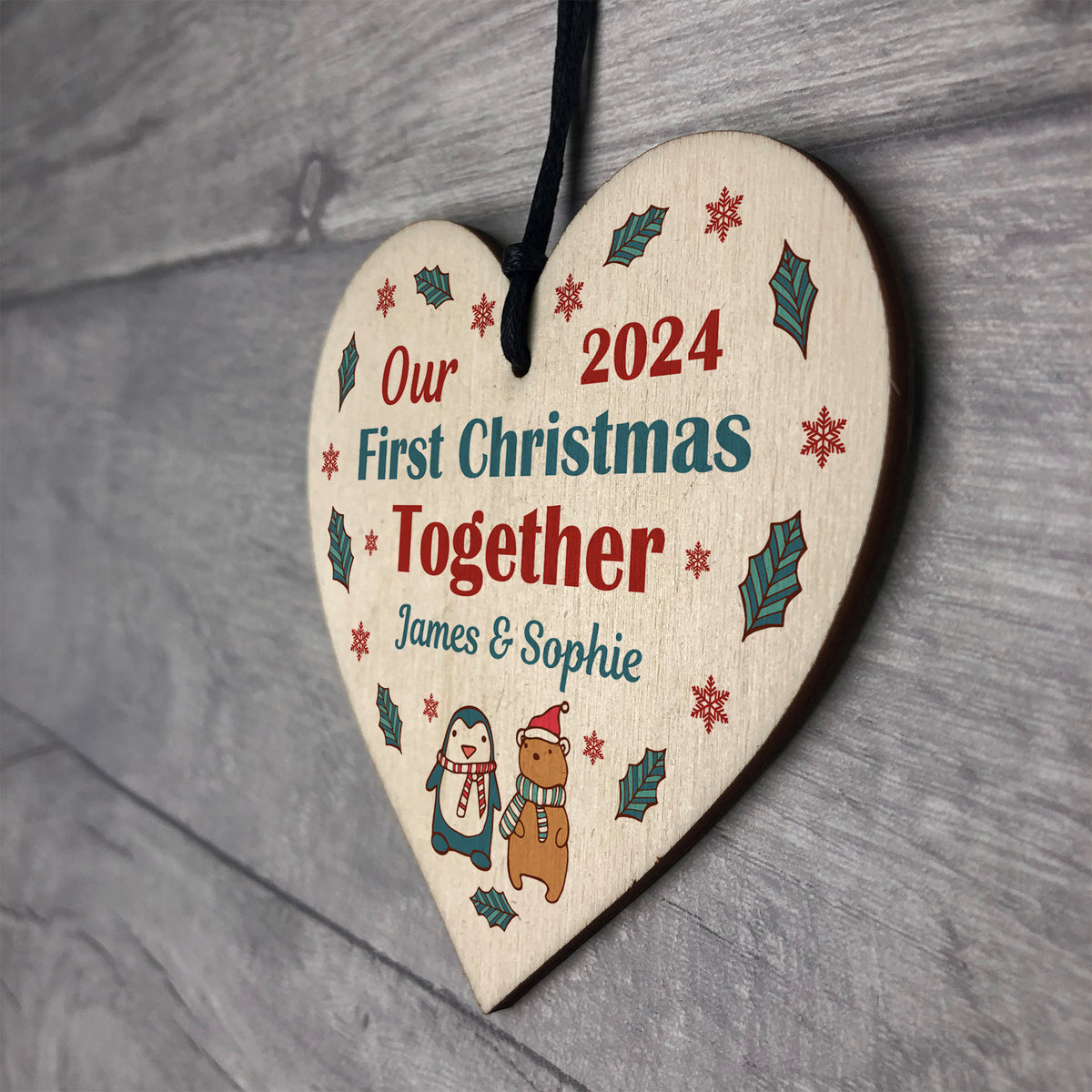 Novelty First Christmas Together Bauble Personalised Couple Gift