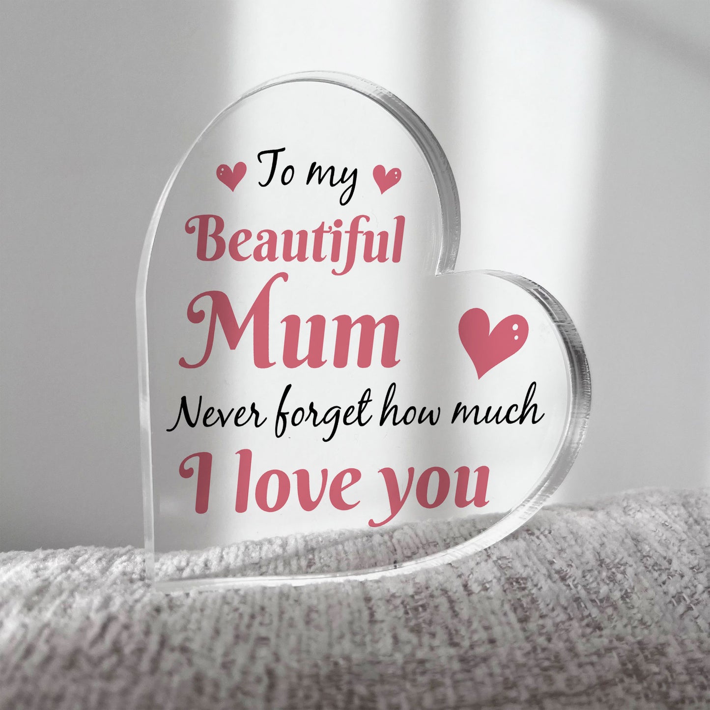 Gifts for Mum Christmas Birthday Gifts Acrylic Heart Plaque Gift