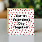 Boyfriend 1st Valentines Card 14x14 Card With Kraft Envelope