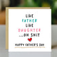 Funny Fathers Day Card For Dad From Daughter With Kraft Envelope