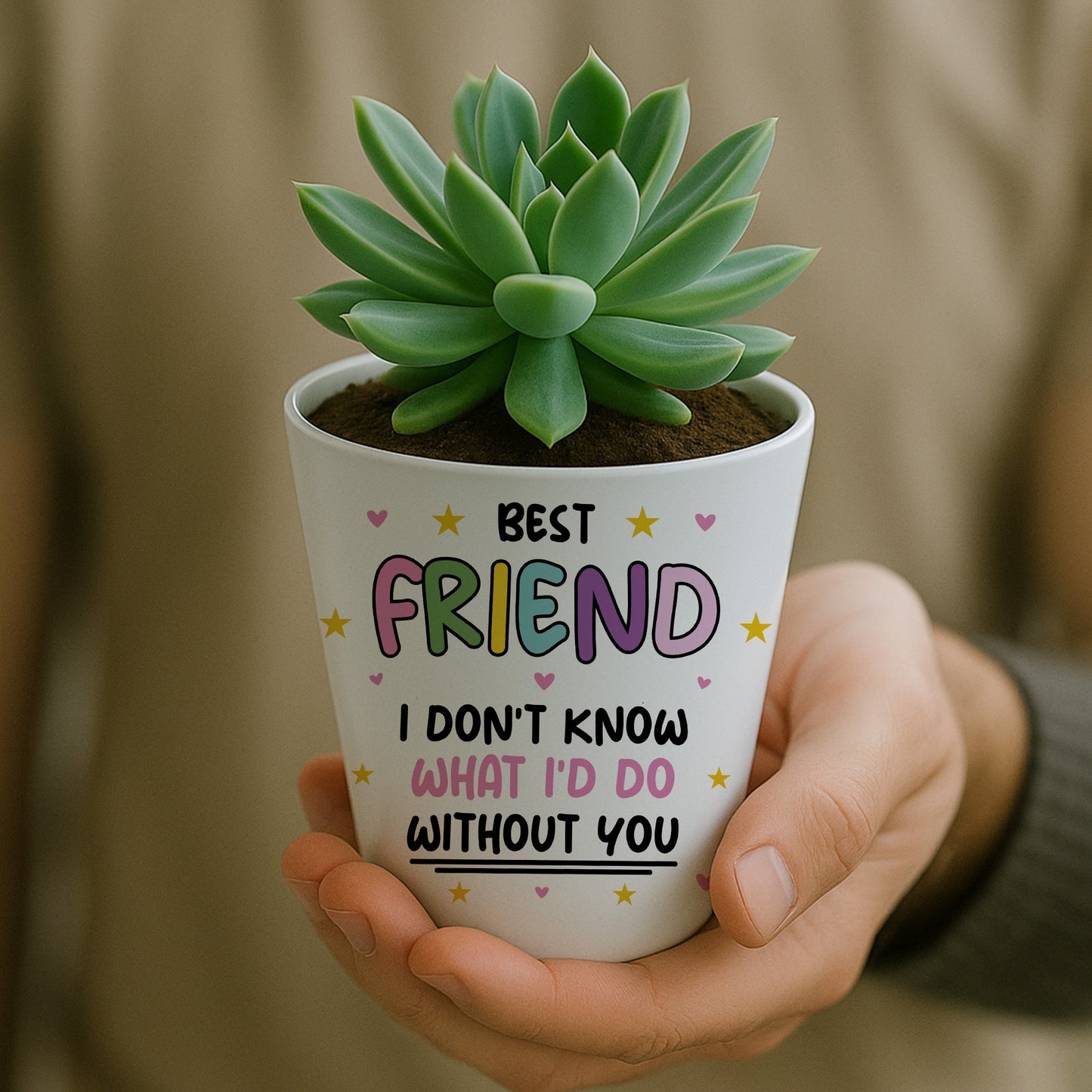 Gift For Best Friend Funny Plant Pot And Card Gift For Him Her