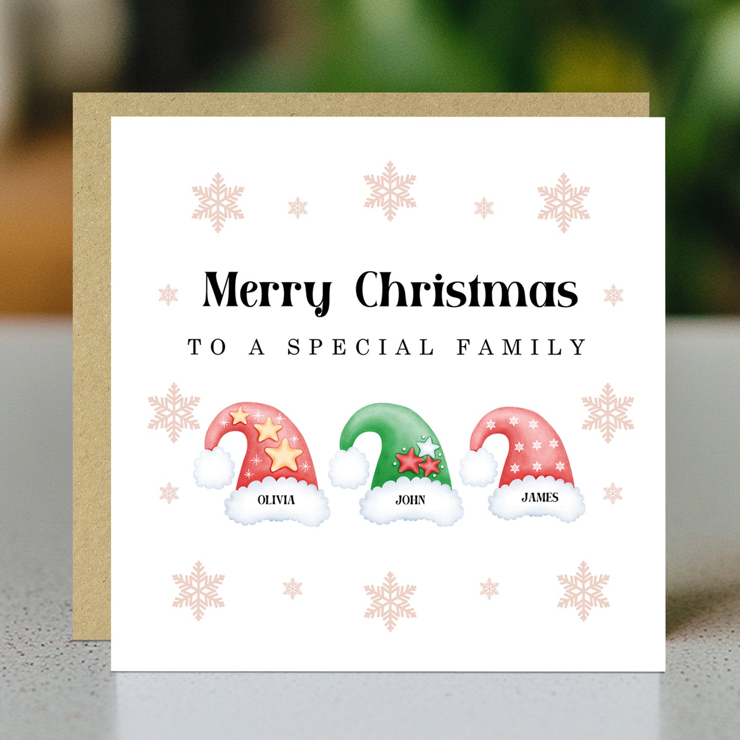 Personalised Family Christmas Card With Envelope Family Cards