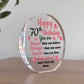70th Birthday Gifts For Mum Auntie Sister Nan Nanny Acrylic