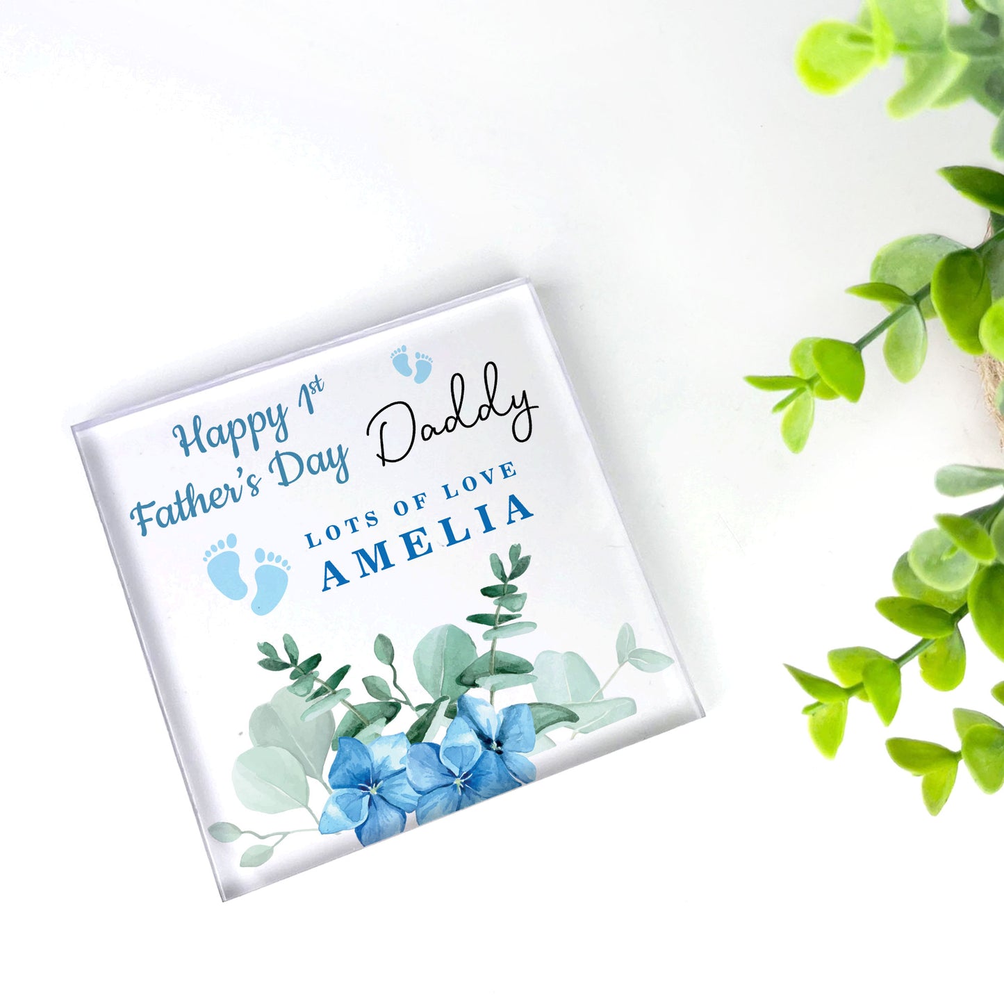 Happy 1st Fathers Day Gift For Daddy Personalised Block