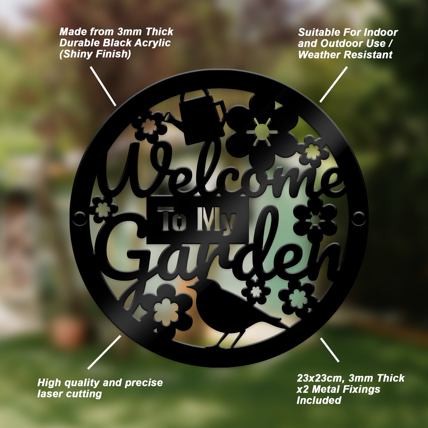 Garden Welcome Sign Garden Signs For Outside Acrylic Wall Plaque