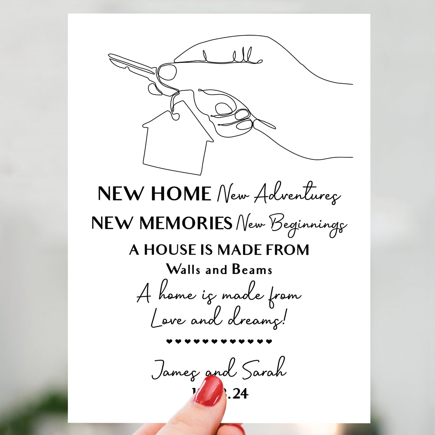 Personalised New Home New Adventures Memories Housewarming Gift