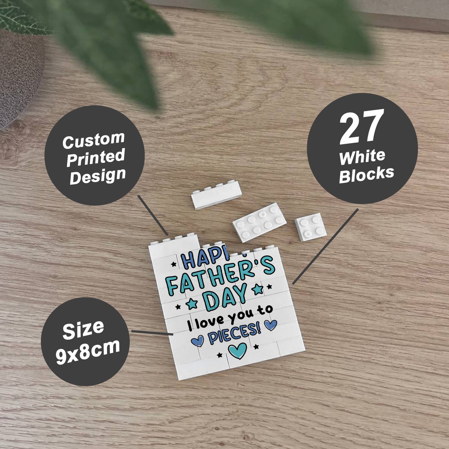 Love You To Pieces Gift for Dad For Fathers Day Building Block