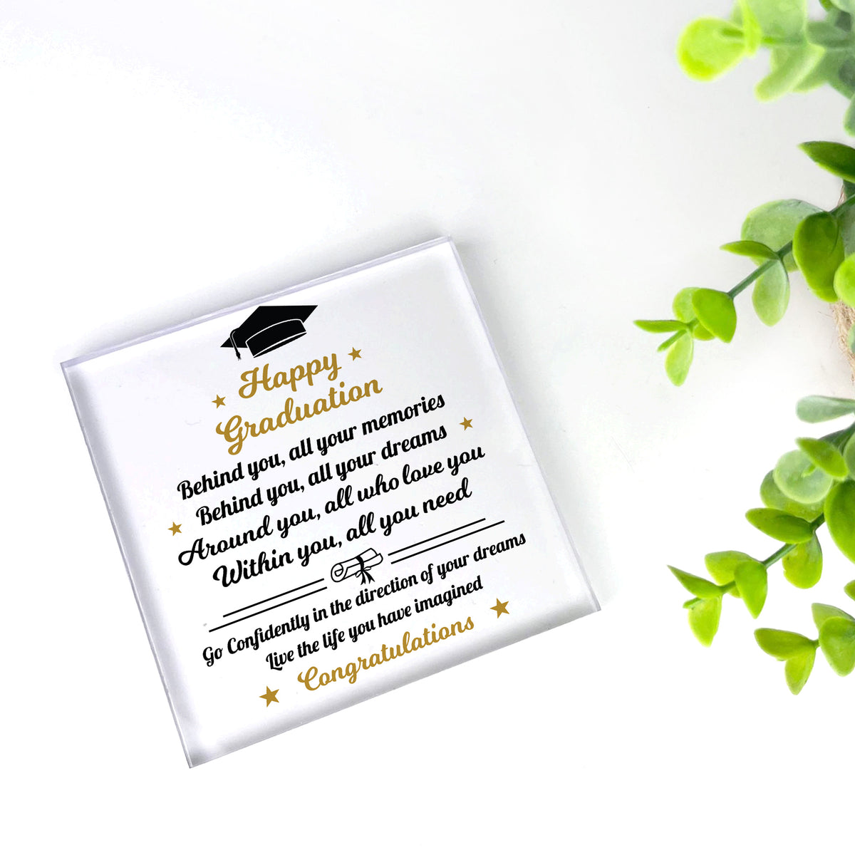 Happy Graduation Plaque Congratulations Graduate Degree Gift