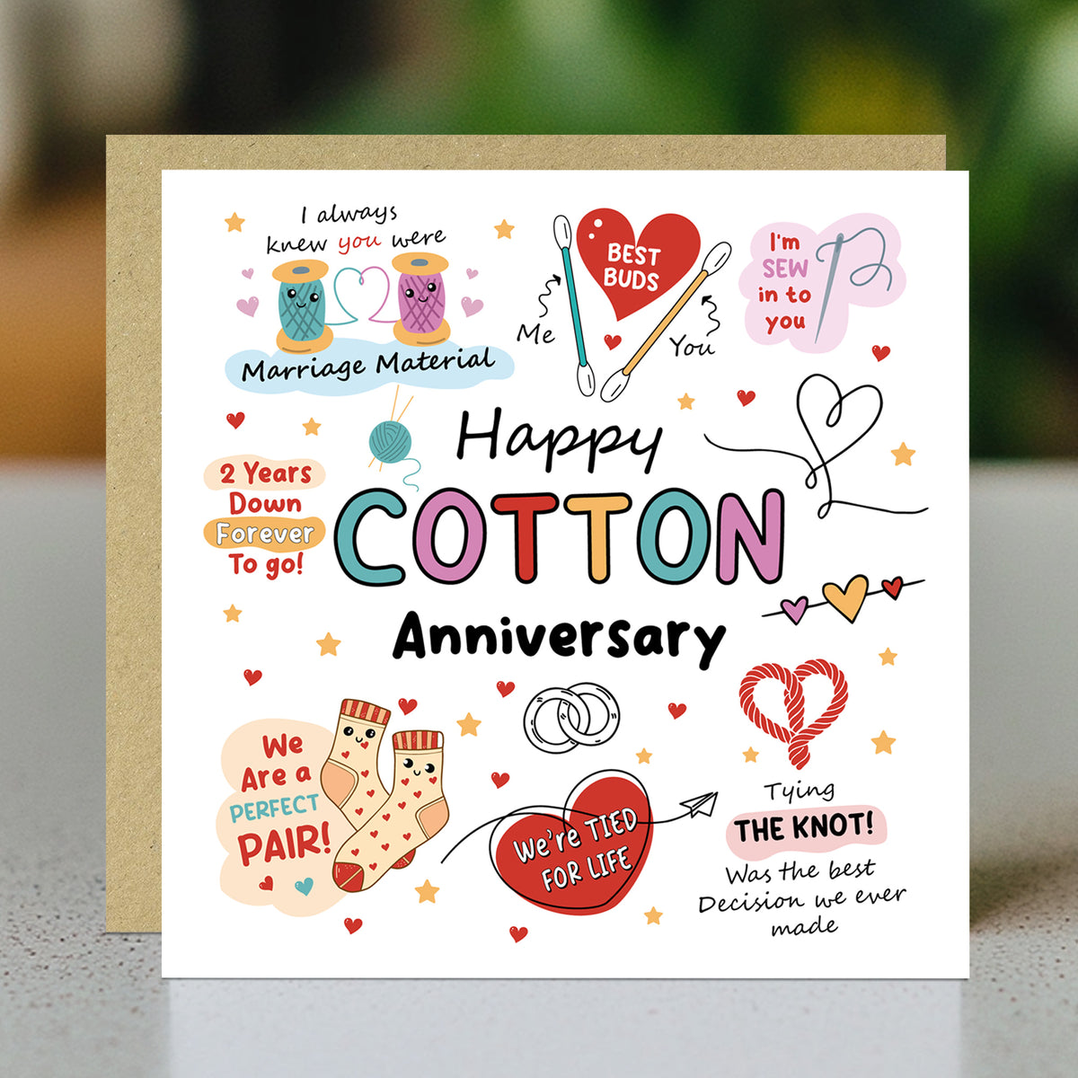 Funny 2nd Anniversary Card Cotton Anniversary Cards For Husband