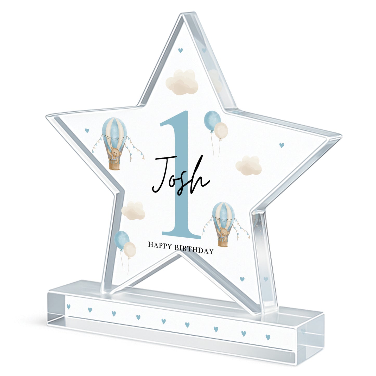 Personalised 1st Birthday Gift For Baby Boy Acrylic Star Plaque