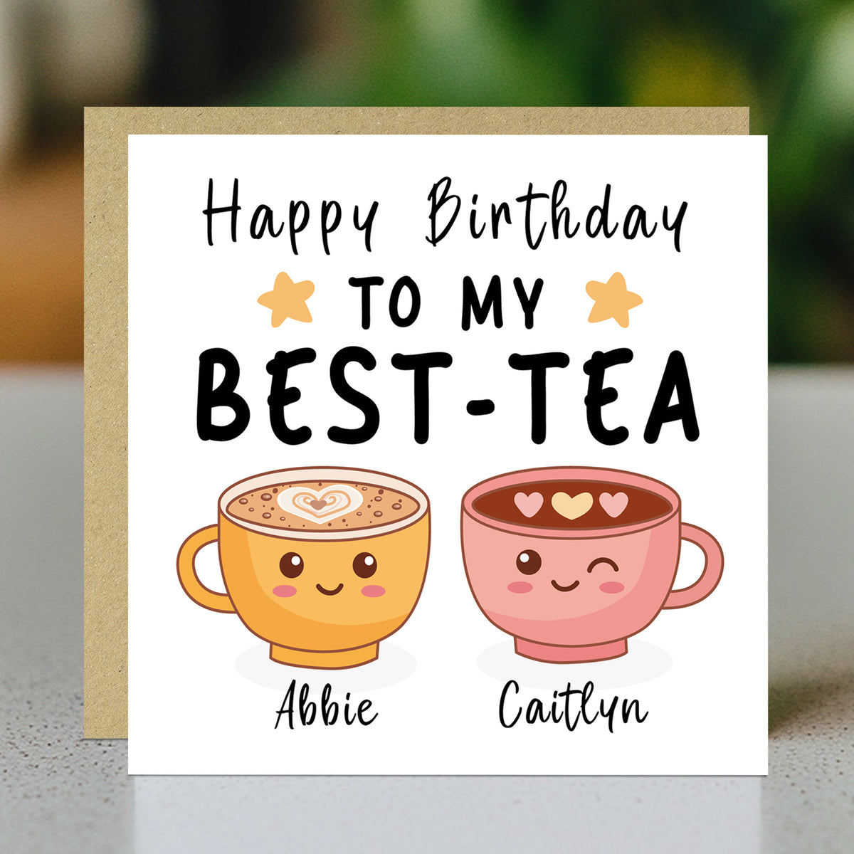 Funny Happy Birthday Card For Best Friend With Kraft Envelope