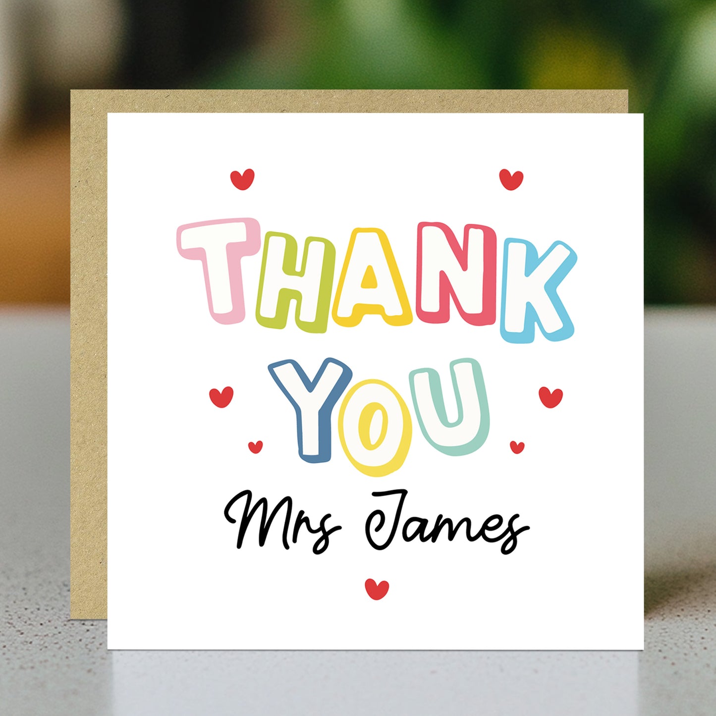 Personalised Teacher Thank You Cards End of Term Leaving School