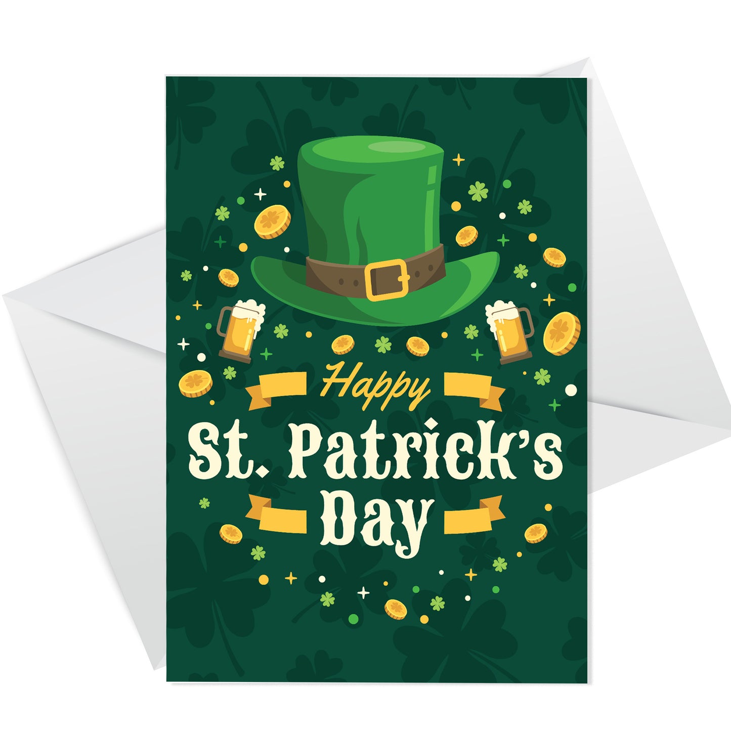 Pack of 6 St. Patrick's Day Greeting Cards and White Envelopes