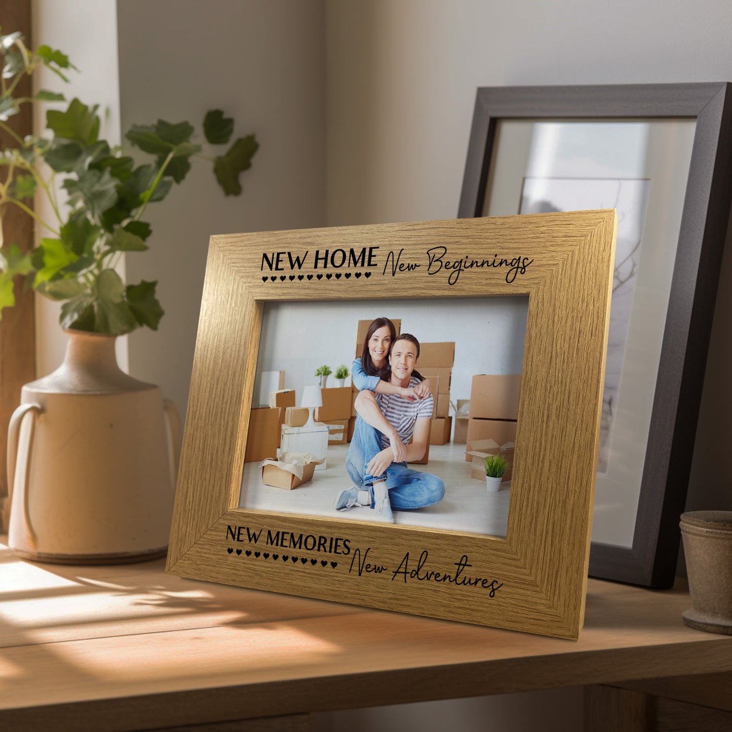 NEW HOME New Beginnings Gift For NEW HOME Oak Photo Frame
