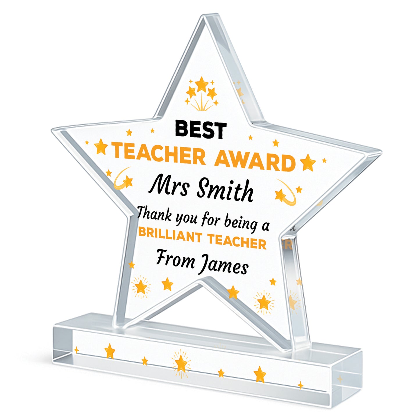 PERSONALISED Thank You Gift For Teacher BEST TEACHER AWARD