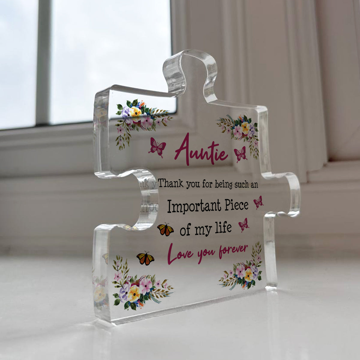 Love You AUNTIE Gift For Birthday Christmas Acrylic Plaque